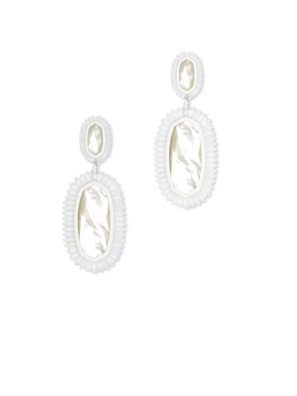 Kendra Scott Kaki Matte White Earrings